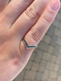 Dot Bead Sterling Silver V-Ring