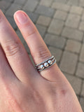 Rope Triple Bead Sterling Silver Ring