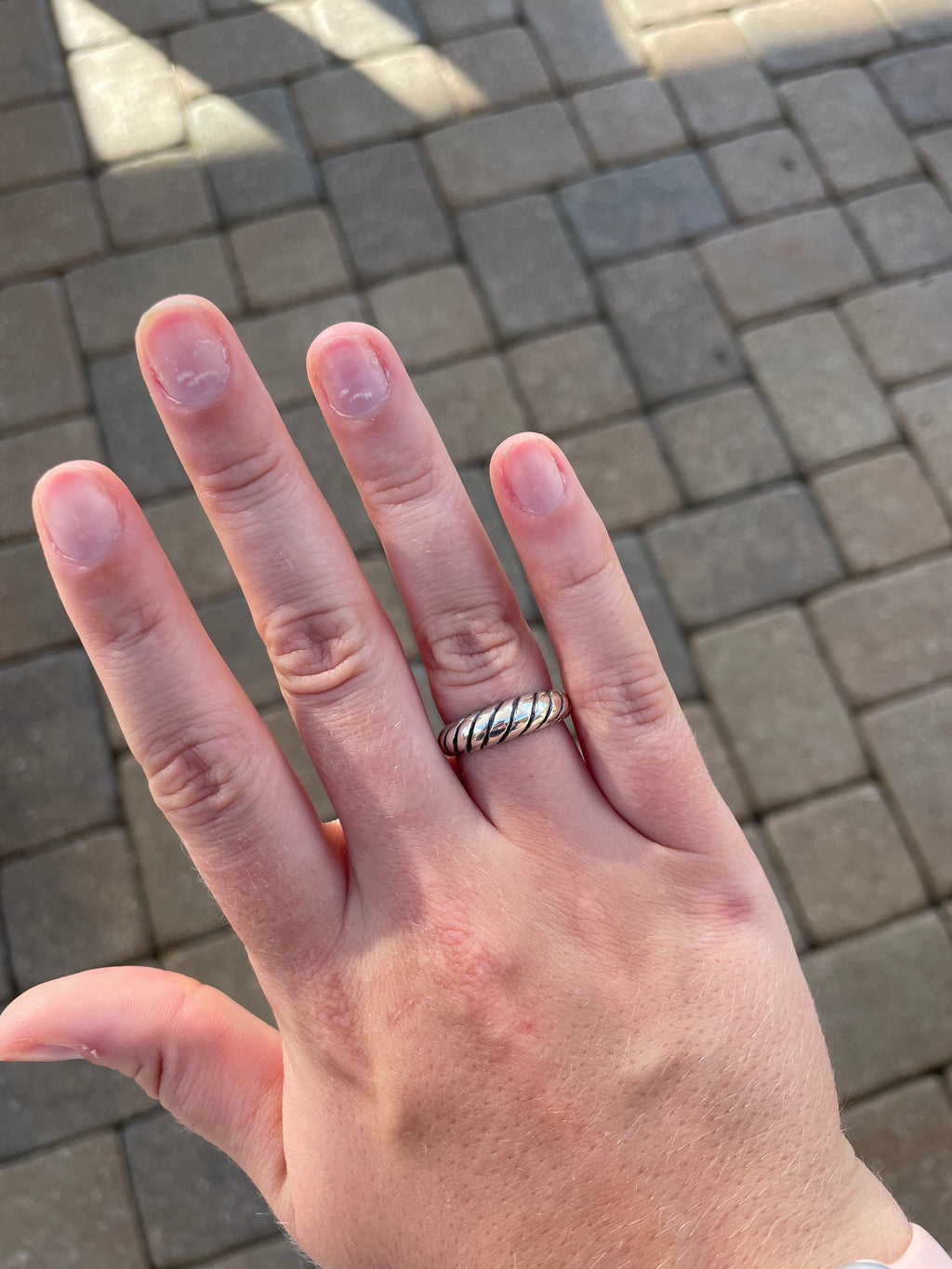 Sterling Silver Grooved Band Ring