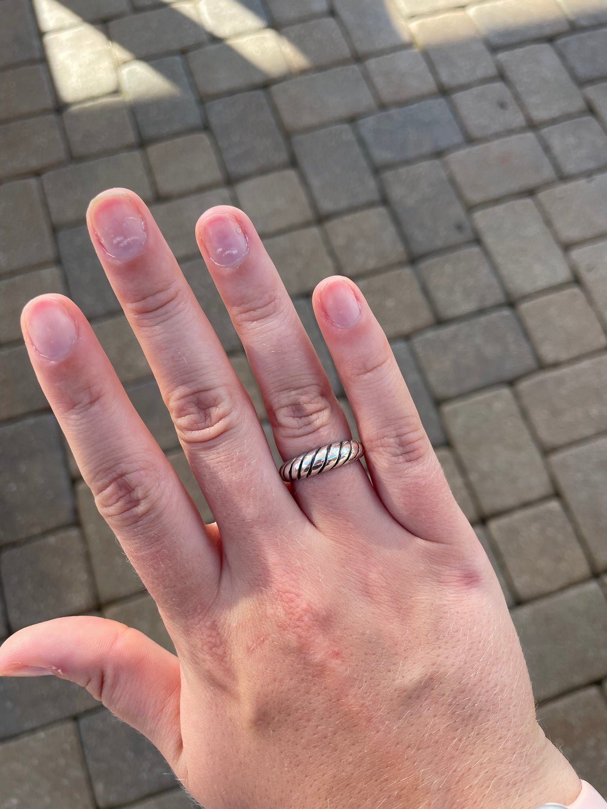 Sterling Silver Grooved Band Ring