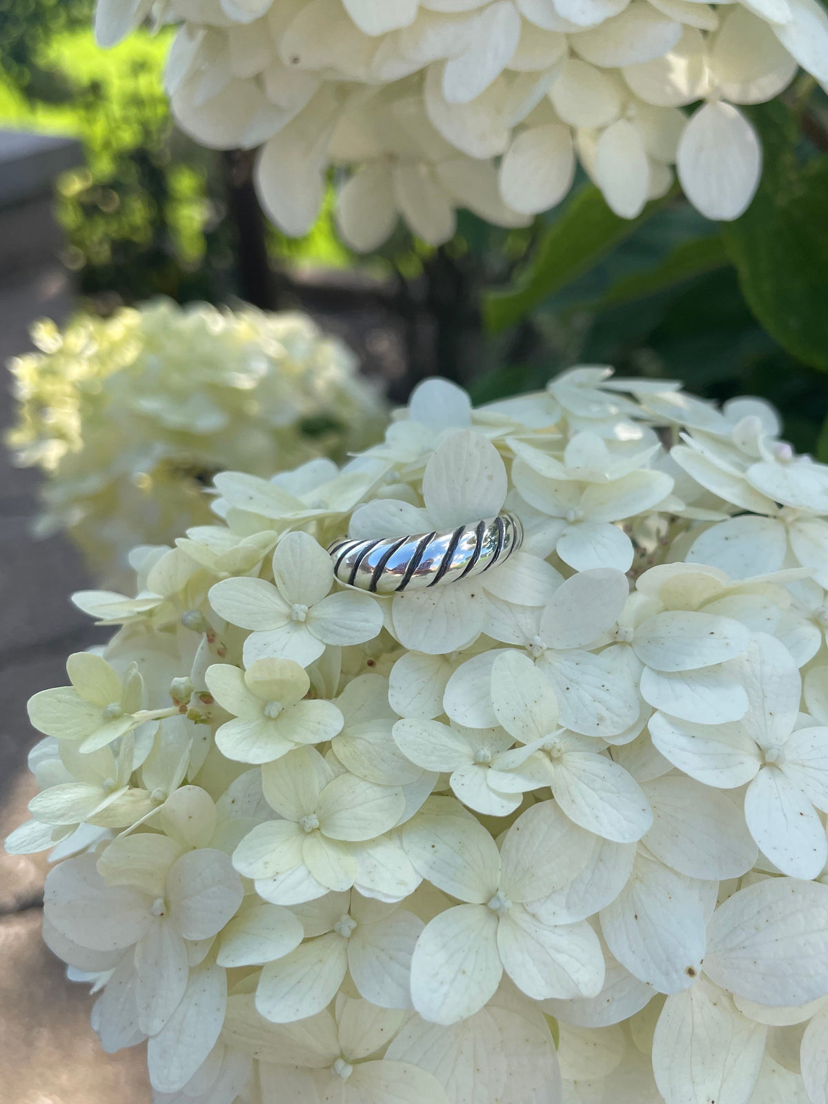 Sterling Silver Grooved Band Ring